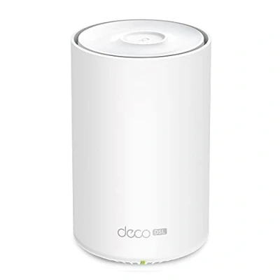 Abbildung von TP Link Deco X50 DSL AX Modem Router, Mesh Wi Fi 6 Dual Band AX3000Mbps, VDSL2 Profil 35b bis zu 350Mbps, 4 Gigabit Ethernet Ports, MU MIMO, HomeShield, QoS, Kompatibel mit Alexa