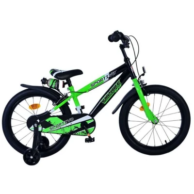 Abbildung von Volare Kinderfahrrad 18 Zoll Kinder Fahrrad MTB Rad Bike Sportivo Grün 31879, 1 Gang, Seitenständer, Schutzbleche, Trinkflasche, Kettenschutz