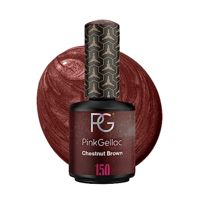 Abbildung von Pink Gellac UV Gel Nagellack 150 Chestnut Brown 15 ml Lack Braun Lang Anhaltend Polish Nägel in Salonqualität Nails Lampe Made Holland