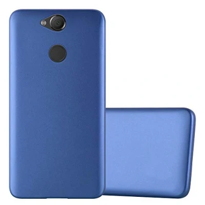 Abbildung von Cadorabo Hülle kompatibel mit Sony Xperia XA2 Schutzhülle TPU Silikon Case Metallic Design Slim Kratzfest Weiche Gummi Rundumschutz für in Blau