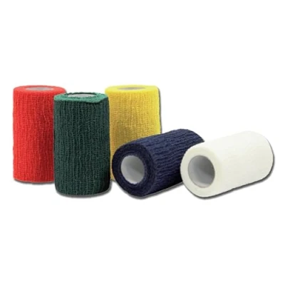 Abbildung von Previs Previcoesiva XL, Farbige Kohäsive Elastische Binde, Rot, Größen 4 m x 10 cm, Packung mit Stücken.