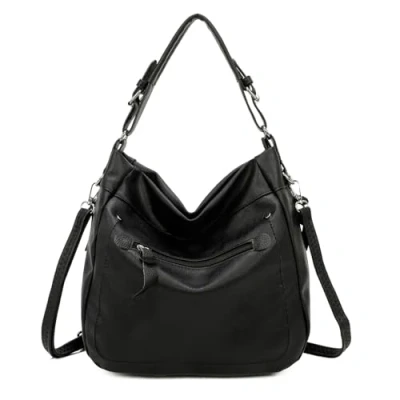 Abbildung von ITALYSHOP24 Schultertasche Damen Tasche Shopper Hobo Bag Handtasche CrossOver, als Shopper, Umhängetasche, Crossbag tragbar