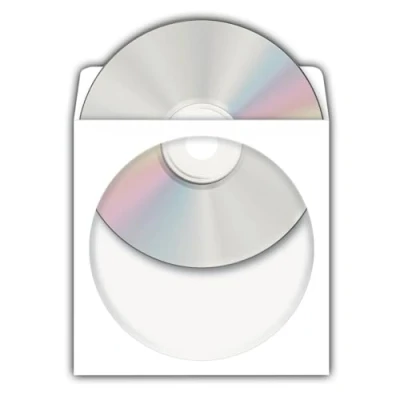 Abbildung von HERMA CD Papierhüllen weiß mit Klebefläche 124x124mm VE=1000 Stück