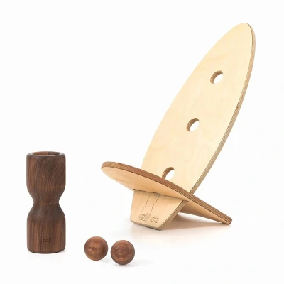 Abbildung von rollholz Balance Board Set klein Walnuss helles Brett 1 St