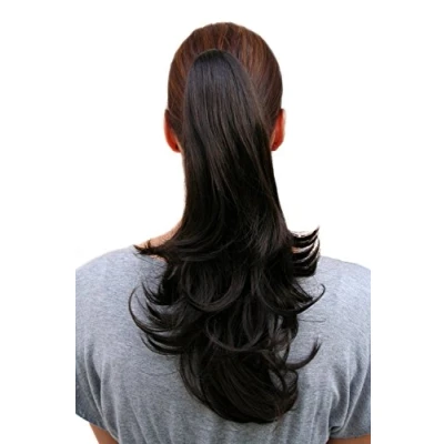 Abbildung von WIG ME UP T400 3 Haarteil ZOPF VOLUMINÖS gewellt DUNKELBRAUN, Farbton