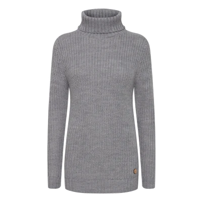 Abbildung von Oxmo Oxnanna Strickpullover, Damen, Größe: Large, Medium grey melange