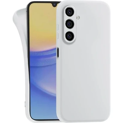Abbildung von MyGadget Hülle kompatibel mit Samsung Galaxy A15 5G robuste Handyhülle TPU Case Slim Silikonhülle Back Cover Kratzfest Schutzhülle Matt Weiß