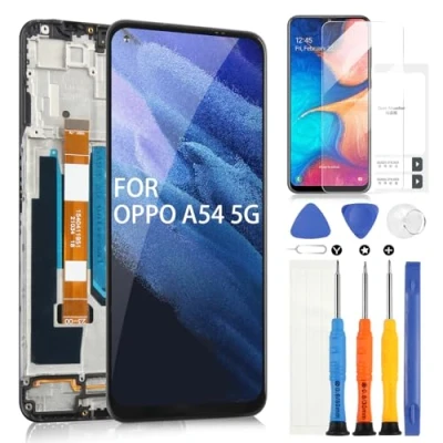 Abbildung von Bildschirm für Oppo A54 5G / A74 A93 CPH2197 CPH2263 LCD Display Digitizer Touchscreen Ersatz Assembly mit Werkzeugen (6,5 Zoll, Rahmen, nicht Version 4G)