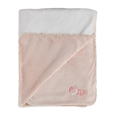 Abbildung von Nattou Schmusedecke Supersoft aus Baumwolle (Popeline) und Polyester (Velours), Fuchs Alice, 100 x 75 cm, Alice Pomme, Altrosa