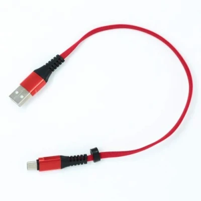 Abbildung von System S USB Typ C 3.1 Kabel auf A 2.0 Flachkabel in Rot 30 cm