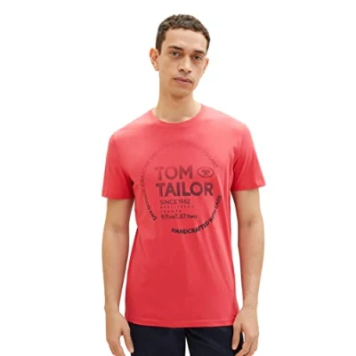 Abbildung von TOM TAILOR Herren 1036952 T Shirt, 31045 Soft Berry Red, L