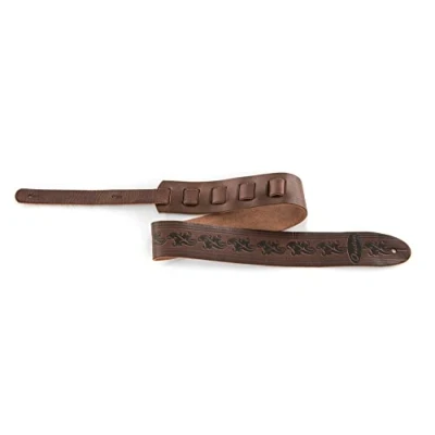 Abbildung von Ovation Gitarrengurt Premium Leder, Signature &quot;Leaf&quot;, Chocolate