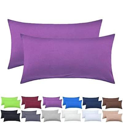 Abbildung von NatureMark 2er Pack Jersey Kissenbezug Kissenhülle Kissenbezüge Seitenschläferkissen Nackenkissen viele Größen und Farben ÖKO TEX (40 x 80 cm, Lila)