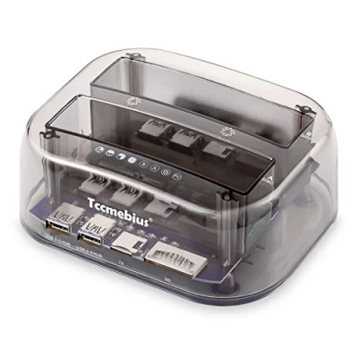 Abbildung von Tccmebius TCC S866 USB 3.0 zu SATA Doppel Bay Extern Festplatte Dockingstation mit Hub und Karte lesen für 2.5 3.5 Zoll HDD SSD, Unterstützung von Offline Clone / UASP Funktionen [20TBx2]