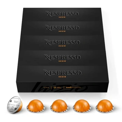 Abbildung von NESPRESSO VERTUO Inizio Arabica Kaffee milder Röstung Ideal für Gran Lungo (150ml) Kompatibel mit Kapselmaschinen 50 Kapseln