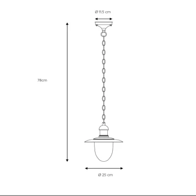 Abbildung von LUCIDE ARUBA Pendelleuchten Innen/Außen Ø 25 cm 1xE27 IP44 Rostfarbe