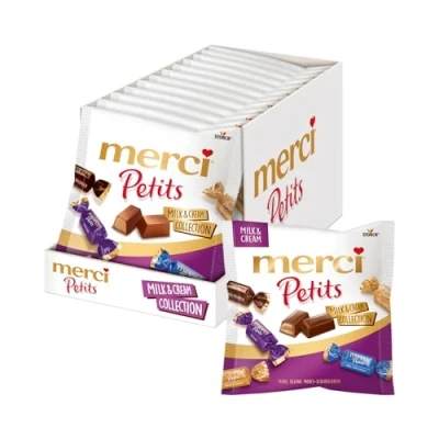 Abbildung von merci Petits Milk and Cream Collection 12 x 125g Mix aus nicht gefüllten und Schokoladen Spezialitäten
