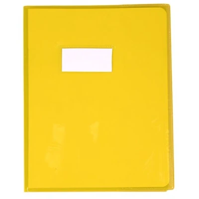 Abbildung von Clairefontaine 73004C Heftumschlag / Heftschoner Hefthülle Calligraphe Cristalux 17x22 cm, Etikettenhalter, aus PVC transparent und strapazierfähig, glatt, Gelb, 1 Stück