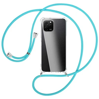 Abbildung von mtb more energy® Handykette kompatibel mit Huawei nova Y61 türkis Smartphone Hülle zum Umhängen Anti Shock Full TPU Case