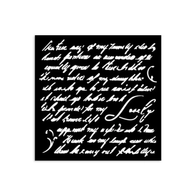Abbildung von Stamperia Thick Stencils for Scrapbooks, Albums, Cards, Bullet Journalling, and More, Flexible Material, Easy to Clean, Perfect Hobbies, Crafts Gifting (Masquerade, Handwriting)