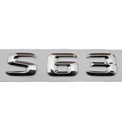 Abbildung von Chrom 3D ABS Kunststoff Kofferraum hinten Buchstaben Abzeichen Emblem Aufkleber passend for Mercedes Benz S Klasse S63 AMG