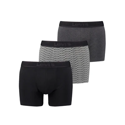 Abbildung von Levi&#039;s MEN Giftbox LOGO Brief 3 PACK Panties, Herren, Größe: Small, Black/grey combo