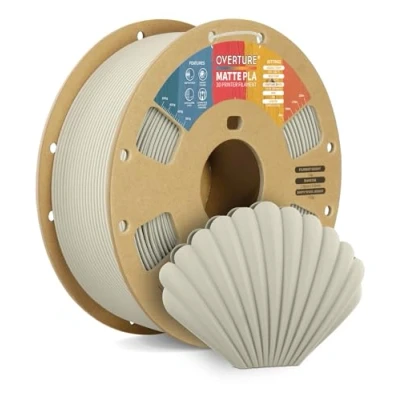Abbildung von OVERTURE Matte PLA Filament 1.75mm, Rolle 1kg Spule (2.2lbs), Maßgenauigkeit +/ 0.02mm, für 3D Drucker (Beige)