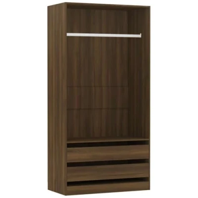 Abbildung von vidaXL Kleiderschrank Schrank Hochschrank Garderobenschrank Aufbewahrungsschrank Schlafzimmerschrank Braun Eiche Optik 100x50x200cm Holzwerkstoff