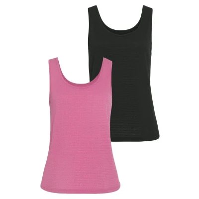 Abbildung von Vivance Strand 2 PACK Top, Damen, Größe: 36/38, Pink schwarz