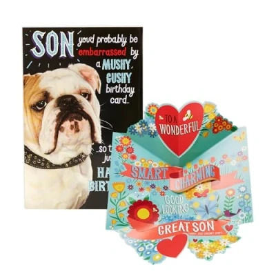 Abbildung von UK Greetings Geburtstagskarte für Sohn lustiges Design