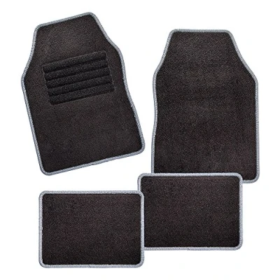 Abbildung von CarFashion 257703 Misano, Universal Velour, Automatte für Fast alle Auto, 4 teiliges Fussmatten Set mit Grauer Einfassung
