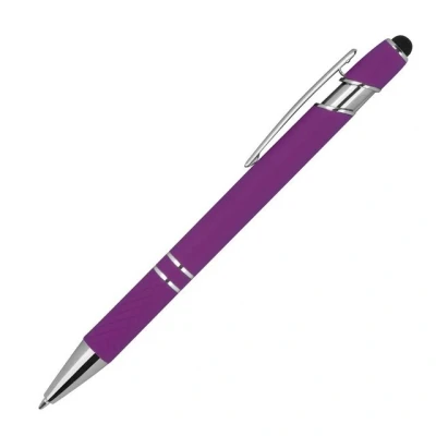 Abbildung von Livepac Office Kugelschreiber 10 Touchpen aus Metall / mit Muster Farbe: lila