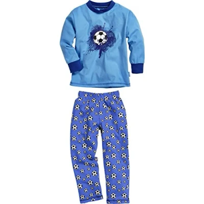 Abbildung von Playshoes Jungen Schlafanzug Single jersey Fußball 411303, 7 Blau, 86