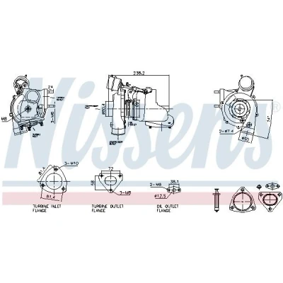 Abbildung von NISSENS 93730 Turbolader Abgasturbolader pneumatisch LAND ROVER: Defender SUV
