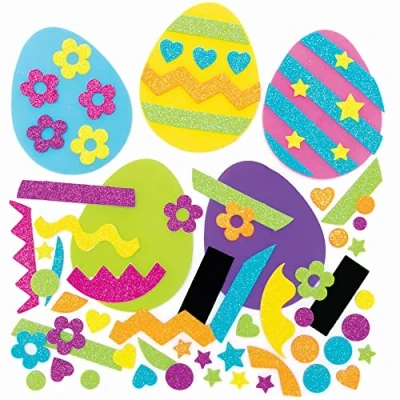 Abbildung von Baker Ross Ostereier Schaumstoff Magnete zum Basteln 10er Pack, Ostern Bastelmagnete für Kinder (FC490)
