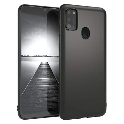 Abbildung von EAZY CASE Handyhülle Silikon mit Kameraschutz kompatibel Samsung Galaxy M30s in Schwarz Matt, Ultra dünn, Slimcover, Silikonhülle, Hülle, Softcase, Backcover