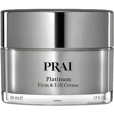 Abbildung von PRAI Beauty Platinum Firm &amp; Lift Crème mit Platin und Mandelproteinen angereicherte Antioxidantien, strafft festigt die Haut Anti Aging Formel Enhace Skin Support System, 50 ml