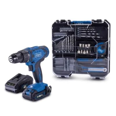 Abbildung von Scheppach Mobile Werkstatt C DTB74/1 X Werkzeugkoffer 20V Akku Bohrschrauber inkl. 1x 2Ah Akku, Ladegerät &amp; 74 teiligem Zubehörset 1,5 13 mm Spannbereich 50 Nm Drehmoment ohne Schlagfunktion