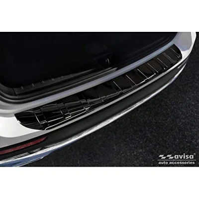 Abbildung von Avisa Spiegelschwarz Edelstahl Heckstoßstangenschutz kompatibel mit Mercedes GLB (X247) 2019 &#039;Ribs&#039;