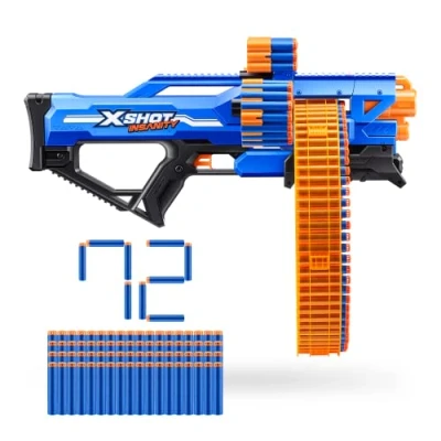 Abbildung von XSHOT Insanity Blaster Mega Barrel mit 72 Darts von ZURU