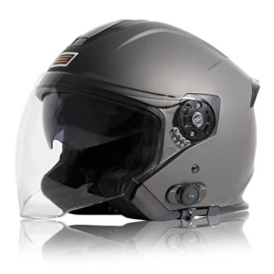 Abbildung von ORIGINE Motorradhelm Jethelm Roller Helm Bluetooth ECE Mit Doppel Visier