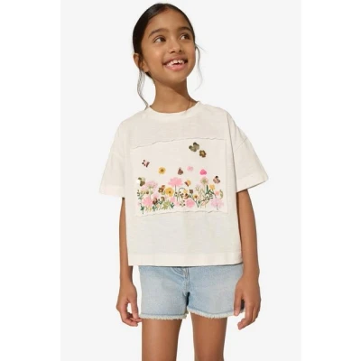 Abbildung von Next Sequin Embroidered Floral Tshirt print für Kinder, Größe: 110, White