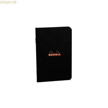 Abbildung von Rhodia 119189C Heft (DIN A5, 14,8 x 21 cm, liniert, 48 Blatt) 1 Stück schwarz