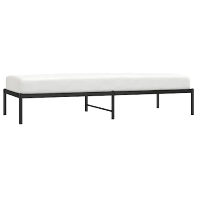 Abbildung von vidaXL Bettgestell, Bettrahmen mit Lattenrost, Metallbett Bett für Schlafzimmer, Einzelbett Gästebett Metallkonstruktion, Metall Schwarz 80x200cm