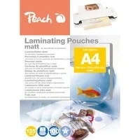 Abbildung von Peach Laminierfolien A4 125 mic 100 pouches matt beschreibbar Premiumqualität für beste Laminierergebnisse kompatibel mit Geräten aller Markenhersteller S PP525 22