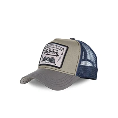 Abbildung von Von Dutch Square Motiv Trucker Cap, Größe: One Size, Grey/blue