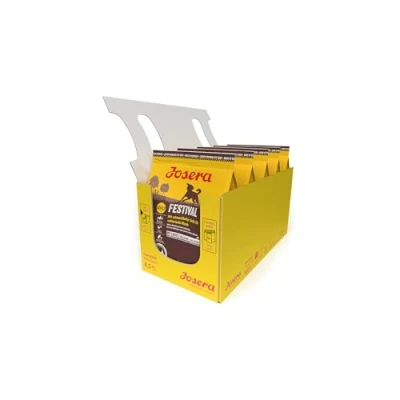 Abbildung von JOSERA Festival (5 x 900 g) Adult Premium Trockenfutter für ausgewachsene wählerische Hunde Lachs &amp; Geflügel in leckerem Soßenmantel auch zum Einweichen weizenfrei Hundefutter 5er Pack