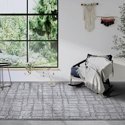 Abbildung von ELLE DECORATION Hochflor Teppich &quot;Artistique&quot;, rechteckig, Hochflor, Shaggy, flauschig, weich, Langflor, modern, Hoch Tief Effekt