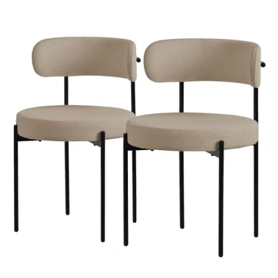 Abbildung von ML Design Stuhl Esszimmerstühle Set Küchenstuhl aus Teddystoff mit Metallbeinen (2 St), Lounge Polsterstuhl Clubstuhl 2er