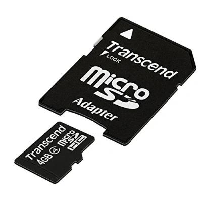 Abbildung von Transcend Micro SDHC 4GB Class 4 Speicherkarte mit SD Adapter